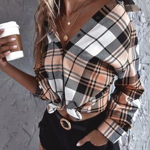 plaid button up blouse